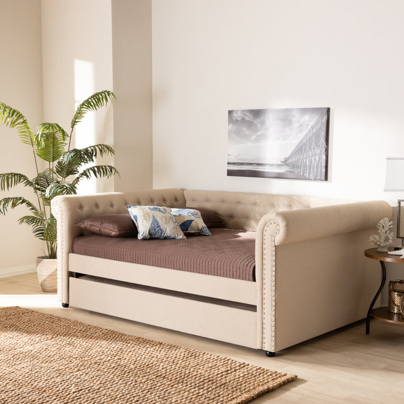 House of Hampton Mickel Upholstered Daybed with Trundle Reviews Wayfair